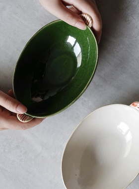 日本进口 手作灶师手作双耳椭圆小盘 | 茶娜和查理