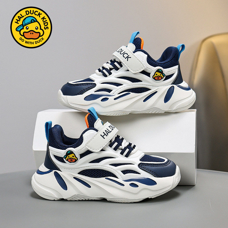 小黄鸭男童网面透气儿童休闲鞋2026春秋新款中大童儿童运动鞋
