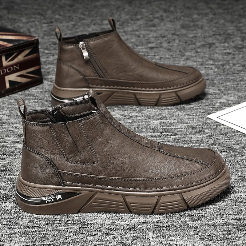 马丁靴男士潮流2026新款春季男高帮英伦工装靴休闲中筒百搭男靴