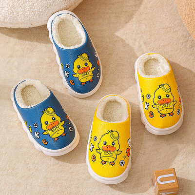 男童防水棉拖鞋冬季保暖儿童宝宝小孩加绒加厚棉拖包跟2025新款童