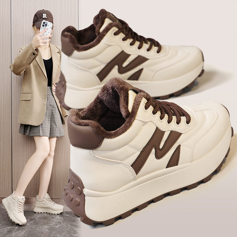 加绒高帮雪地靴女2025冬季新款学生韩版保暖休闲鞋棉鞋女,女鞋,棉鞋,淘宝优惠券,粉丝福利购,淘宝优惠卷