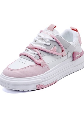 小白鞋女款2025新款春季厚底运动休闲板鞋软面舒适学生百搭K1316