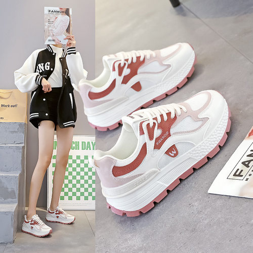 显脚小老爹鞋女2026春季新款炸街增高百搭休闲运动阿甘鞋AD8802-1