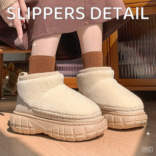 2025冬季新款女鞋厚底增高防水台加绒加厚棉鞋高邦雪地靴