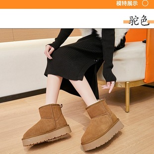 内增高厚底雪地靴女冬季加绒保暖棉鞋2025东北防滑棉靴防寒爆款