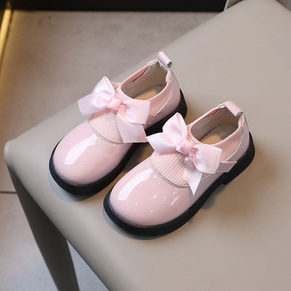 外贸女童蝴蝶结小皮鞋表演2026新款春秋儿童袜子鞋小女孩单鞋爆款
