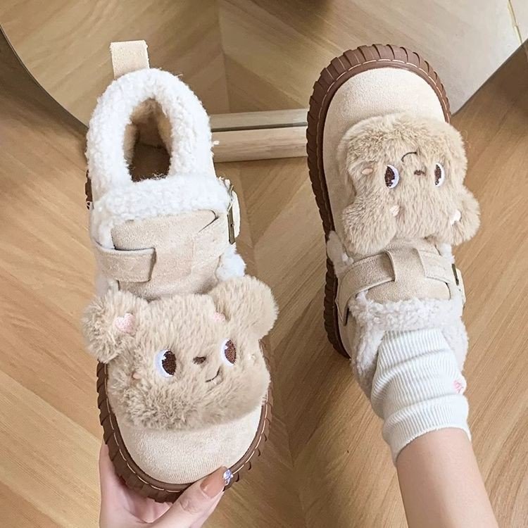 热卖时尚百搭加绒毛毛雪地靴子女2025年冬季新款加厚保暖棉鞋