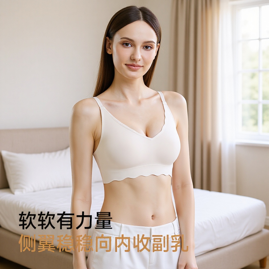 薄款跨境内衣TEMU 希音爆款背心式文胸透气固定杯大码一体式文胸