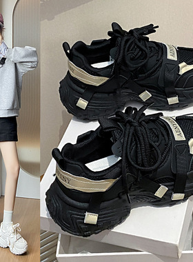 2025秋季新款韩版透气老爹鞋女ins学生休闲鞋厚底跑步女鞋FB9905