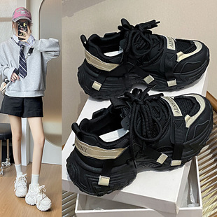 新款 厚底跑步女鞋 韩版 女ins学生休闲鞋 FB9905 透气老爹鞋 2025秋季