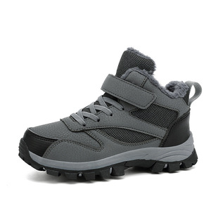 男童鞋子2026冬季新款加绒加厚保暖户外防滑棉鞋中大童登山鞋子