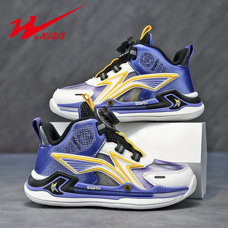 双星儿童篮球鞋男童鞋春秋2026新款旋转纽扣运动鞋跑步中大童男孩