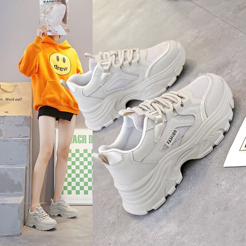 老爹鞋女款2026年春夏新款厚底网面透气爆款百搭休闲运动鞋女T85