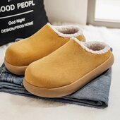 2025秋冬保暖休闲居家半托棉鞋 休闲百搭鞋 一脚蹬男鞋 套脚加绒棉鞋
