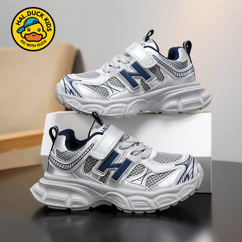 小黄鸭童鞋男童网面透气儿童春秋运动鞋2026新款中大童运动鞋