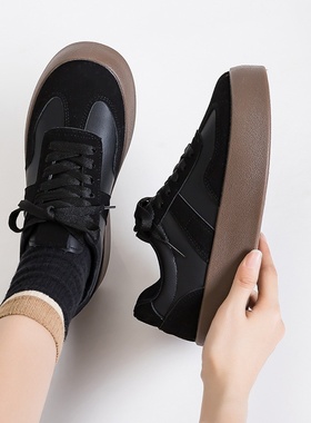 秋季新款厚底德训鞋情侣百搭休闲运动鞋韩系时尚小白鞋女鞋F8862