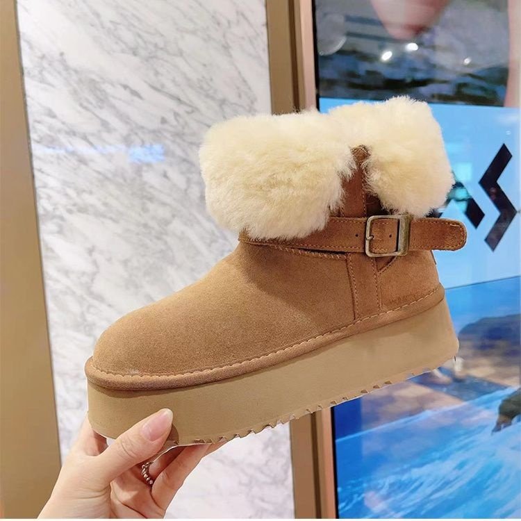 厚底松糕雪地靴女2024冬季新款百搭舒适外穿防滑加绒短筒靴子防寒,女鞋,时尚雪地靴,淘宝优惠券,粉丝福利购,淘宝优惠卷