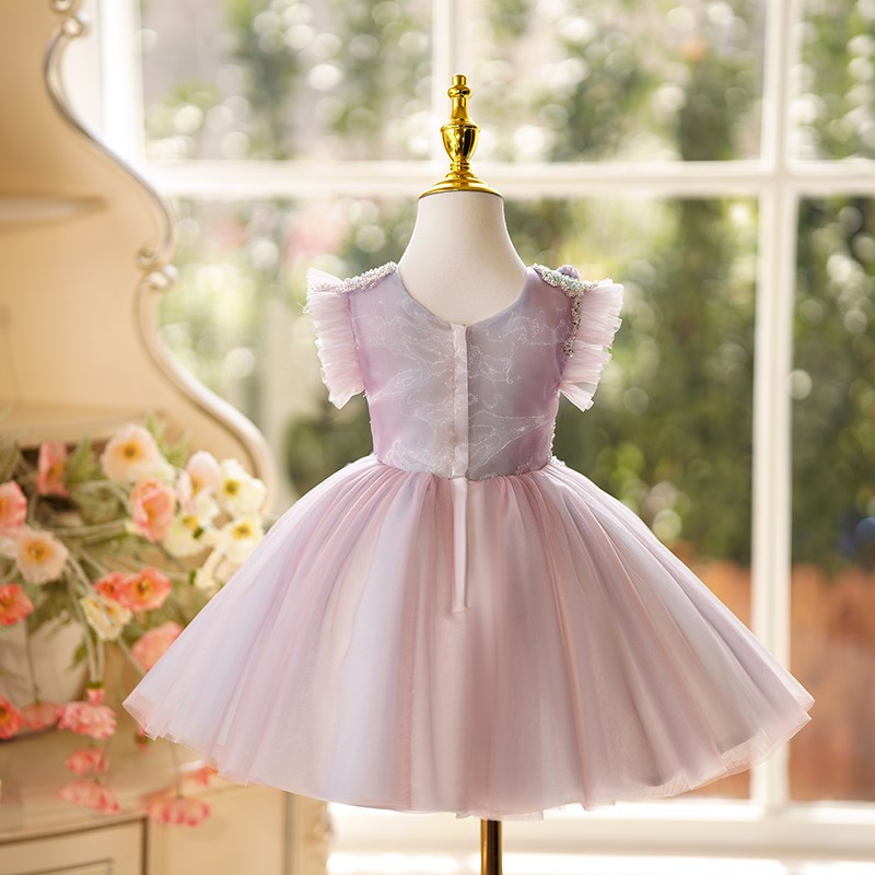 新品女童主持h人礼服高端儿童公主裙花童婚礼小女孩婚纱钢琴演奏