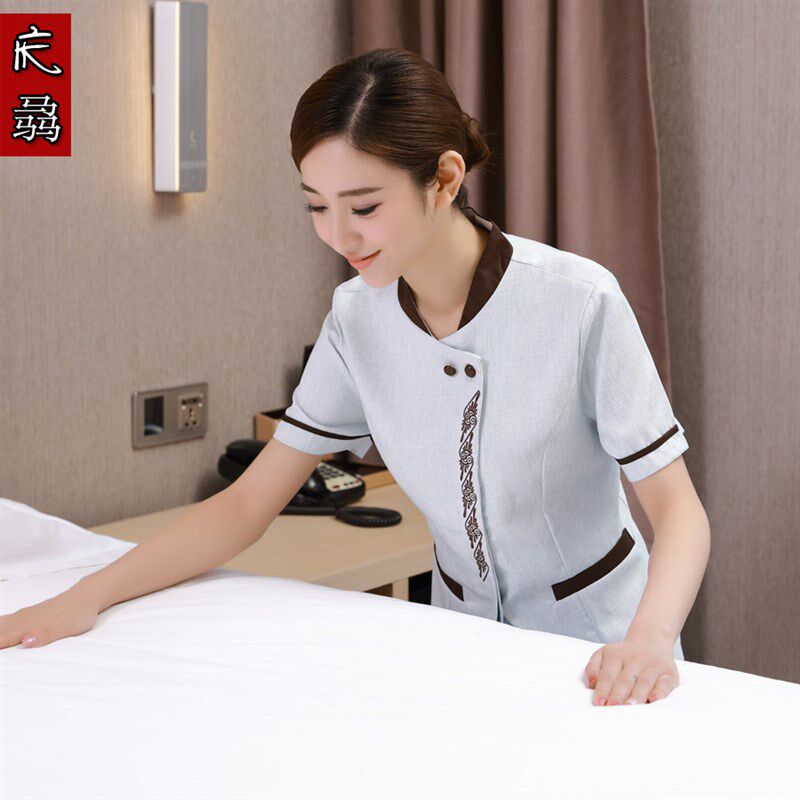 新款保洁服夏装酒店宾馆客t房服务员工作服短袖pa制服物业清洁工