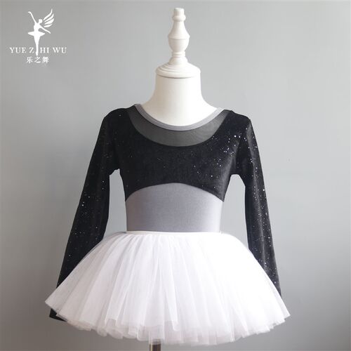 新款儿童舞蹈服练功服亮片丝绒形C体服秋季长袖中国舞女童演出芭
