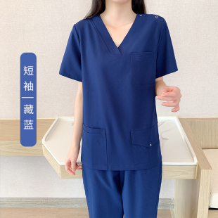 新款 弹力护士手术J衣工作服手术室牙科口腔 洗手衣女医生服长短袖