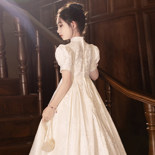 新选女童礼服高端k花童婚礼小女孩生日公主裙儿童主持人钢琴演奏