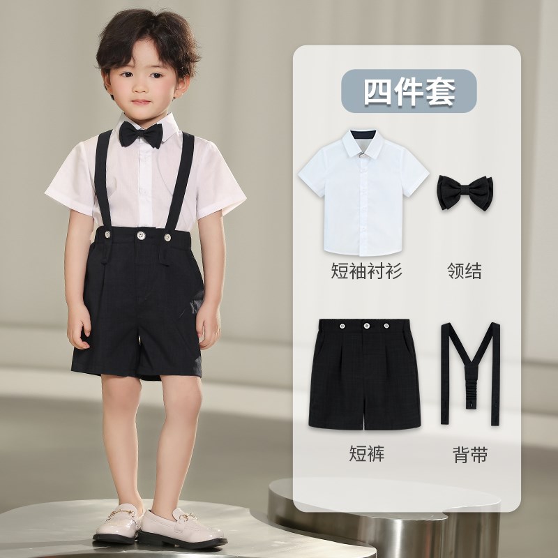 新款幼儿园绿色演出服六一儿童合唱女童公主裙P男童礼服主持人表图片