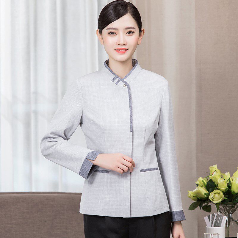 新款保洁服长袖物业PA制服楼层宾馆保洁员服务员U工作服秋冬装亚