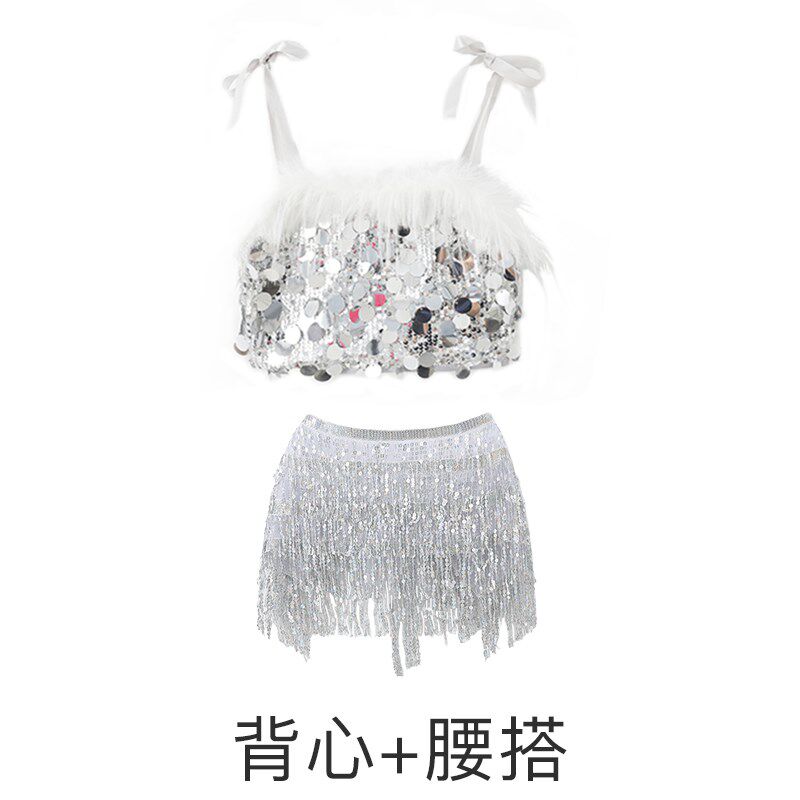 新款儿童街舞服男童亮片r上衣舞台架子鼓服女团爵士舞现代舞元旦