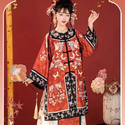 新品清风徐来舞蹈服装新款戏文说演出服格格汉服女对襟Y圆领古风