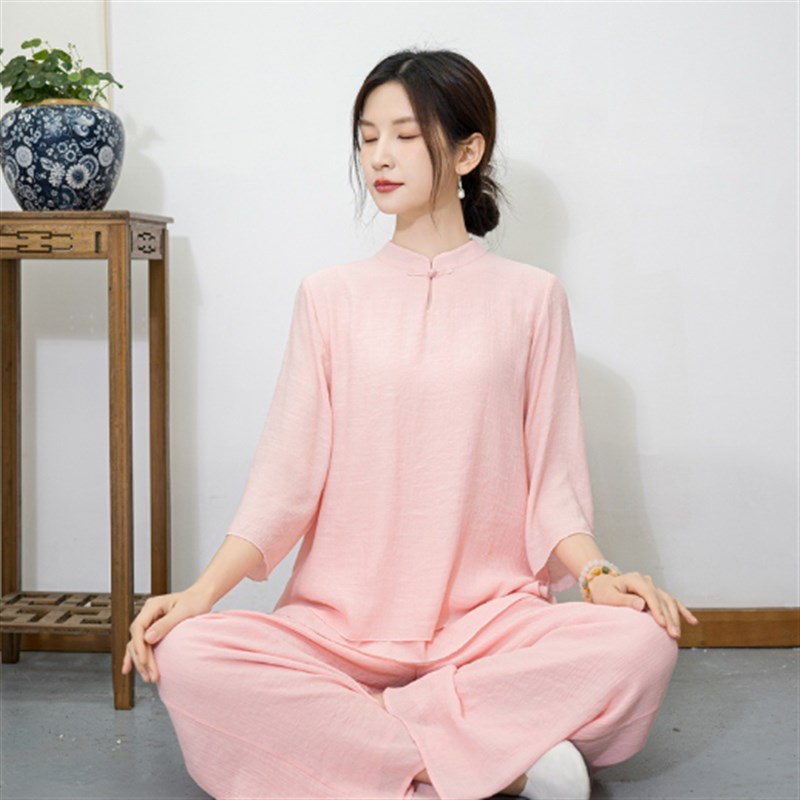 优选太极服夏g季新款太极服女太极拳练功服禅修茶服高端飘逸瑜伽