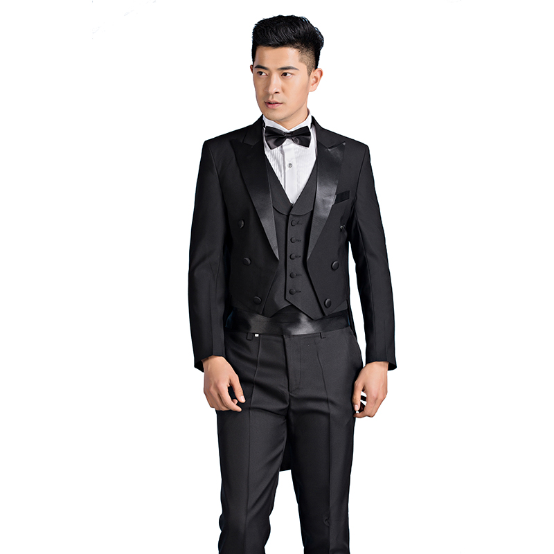新选男士燕尾服舞台演出服指挥合唱服套装 主持S结婚宴会艺考西装