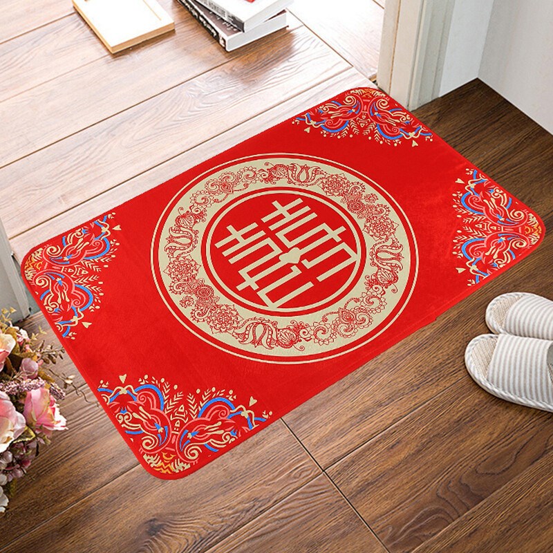 婚礼 结婚庆用品新房装饰布置摆设新娘进门地垫喜字地毯门垫脚垫