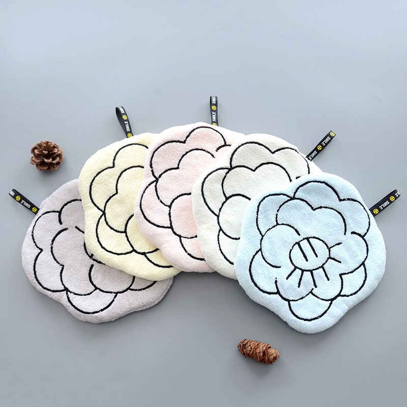 可爱擦手巾挂式卡通卫生间吸水加厚不掉毛巾厨房珊瑚绒儿童抹布手