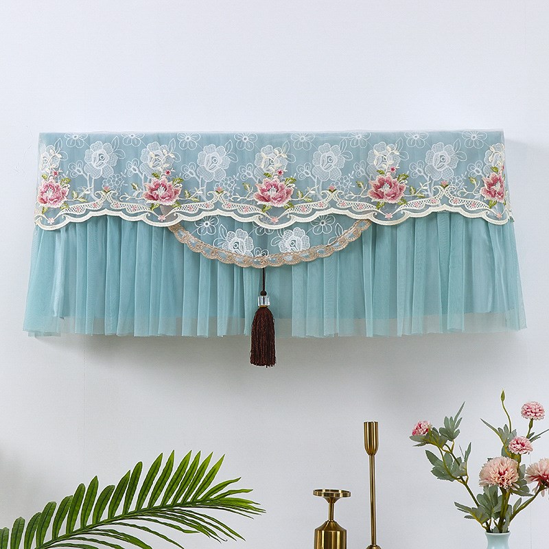 新款 2匹挂式空调罩空调套防尘罩开机不取挡风帘绣花中式简约现代