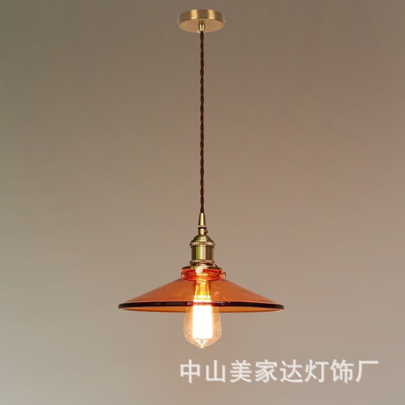 日式黄铜玻璃餐厅吊灯北欧复古工业怀旧古典咖啡厅宅寂风酒吧民宿