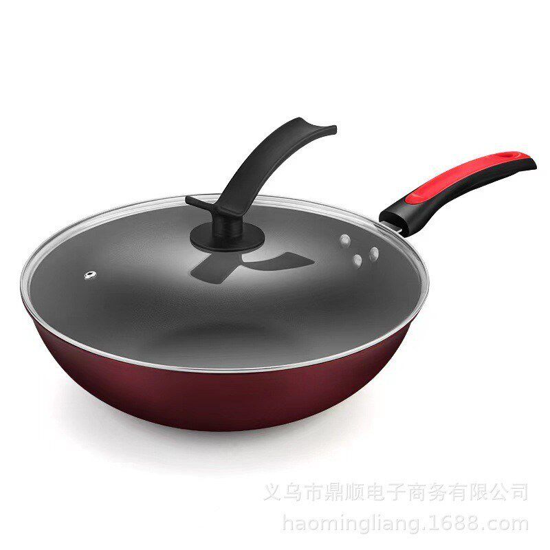 陶晶不粘锅平底无烟炒锅养生铁锅套装礼品炉具通用锅具