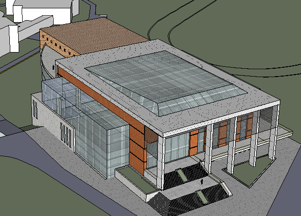 大学体育馆公共模块建筑景观设计sketchup草图大师su模型素材