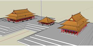北京故宫三大殿太和殿建筑景观sketchup草图大师su模型skp素材