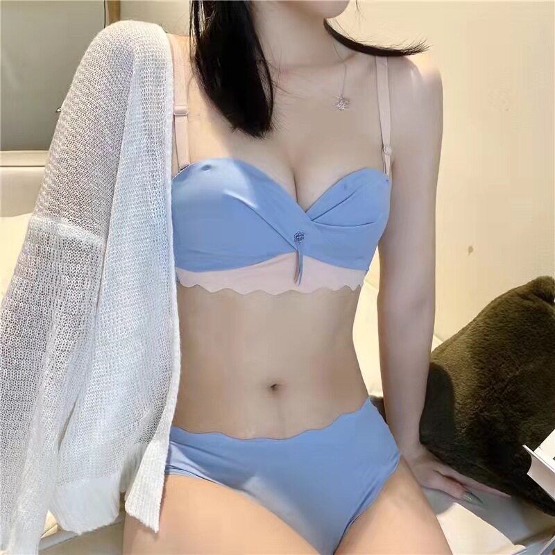 日系少女内衣小胸显大聚拢无钢圈胸罩上托调整型侧收副乳文胸套装