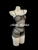 Cy奶兔「赫兹少女」性感内衣透视蕾丝吊带睡裙波点网纱约会睡衣