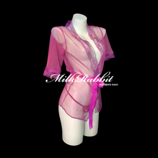 Cy奶兔「紫色韵味」蕾丝性感透视睡衣调qqny外袍约会战袍制服女