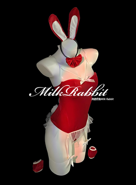 Cy奶兔「烈焰兔女郎」cosplay服装红色约会战袍圣诞吊带qqny内衣