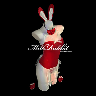 Cy奶兔「烈焰兔女郎」cosplay服装红色约会战袍圣诞吊带qqny内衣