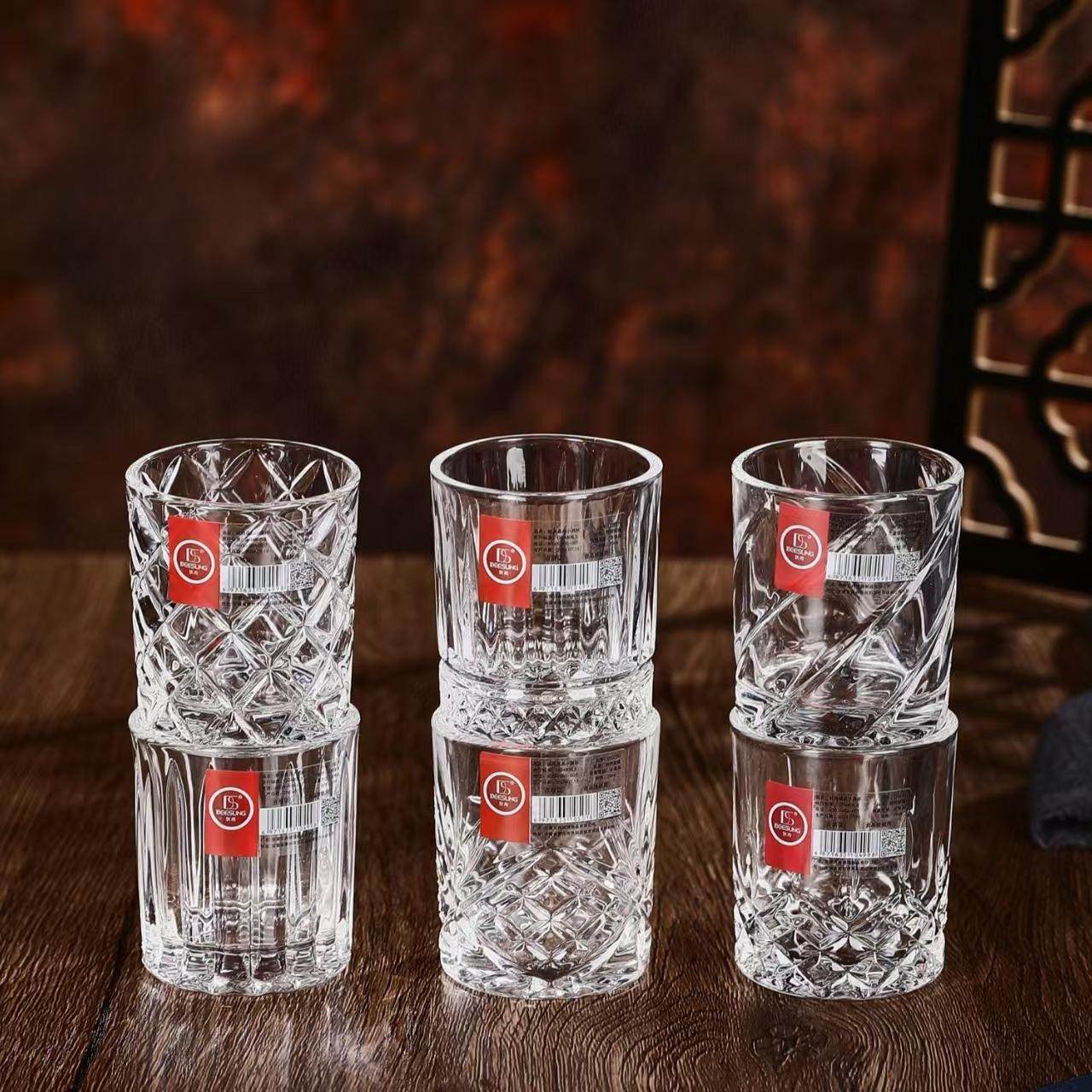 狄尚玻璃二两白酒杯家用一两小酒盅一口杯烈酒杯钻石小酒杯子套装,餐饮具,白酒杯,淘宝优惠券,粉丝福利购,淘宝优惠卷