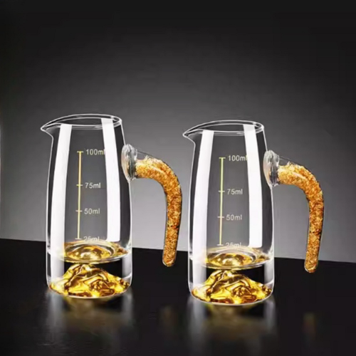 金山金箔小白酒杯水晶玻璃分酒器