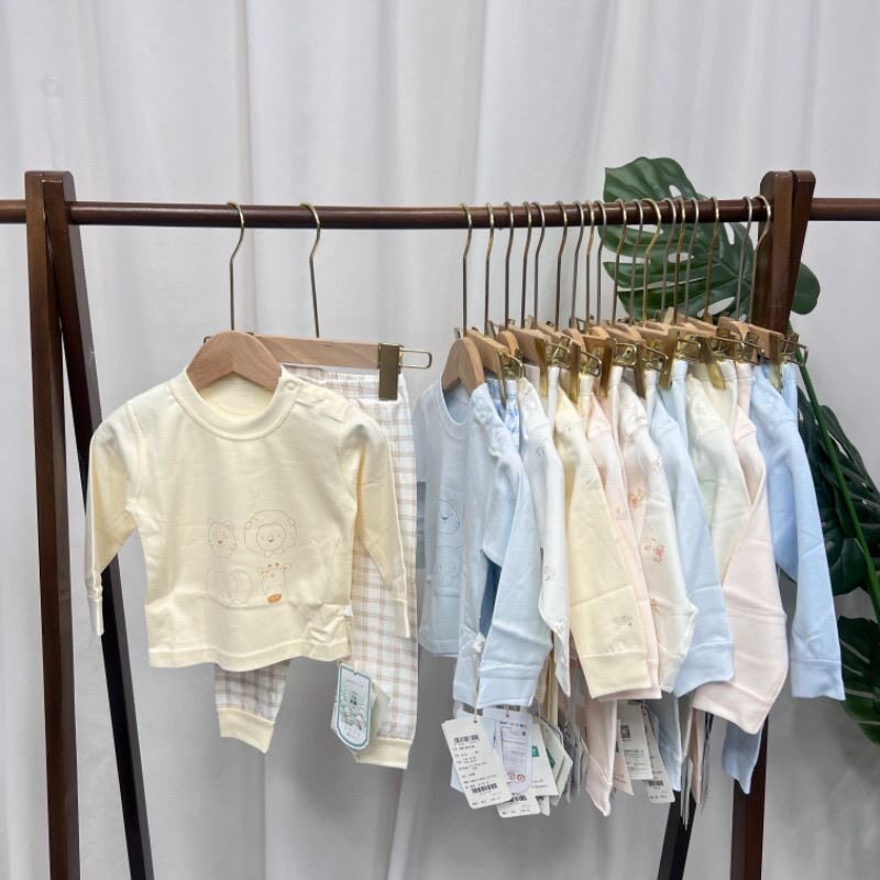 钓鱼猫婴幼儿童宝宝套头睡衣纯棉舒适春秋冬打底秋衣秋裤家居套装