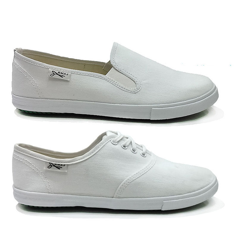 白布鞋 步步隆 生胶底  松紧带 绑带  高耐磨 白饭鱼 校运会鞋