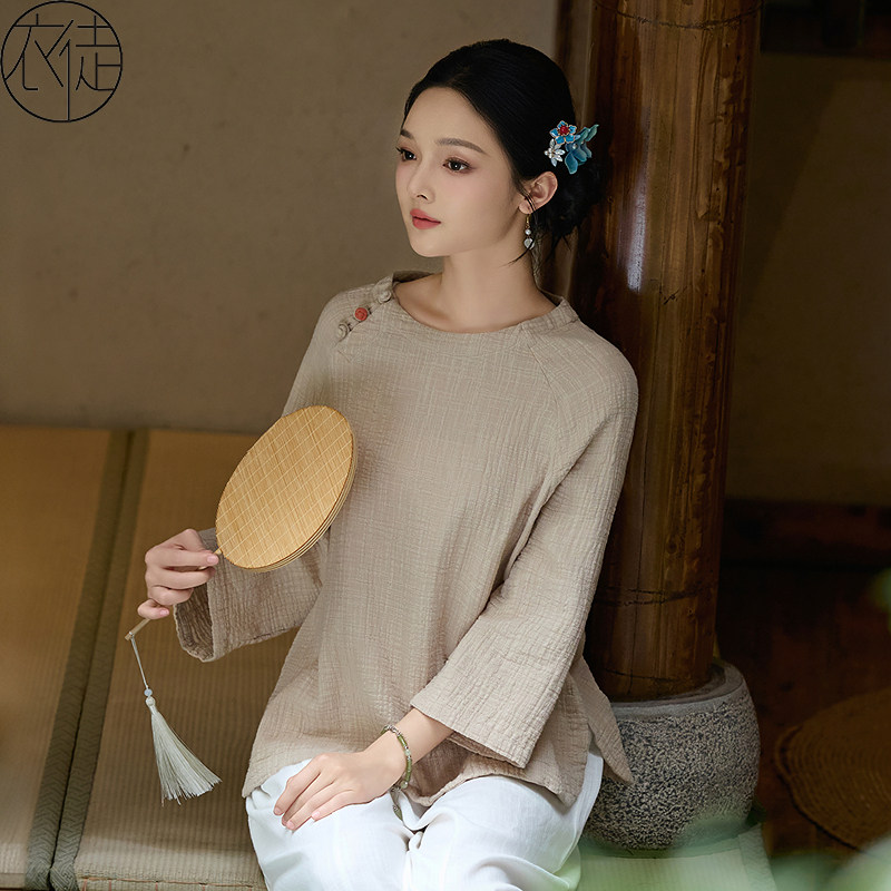 2026秋新中式盘扣唐装女上衣图片