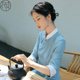 春夏装 唐装 禅意工作服茶艺师服装 旗袍上衣中式 茶服 女中国风女装